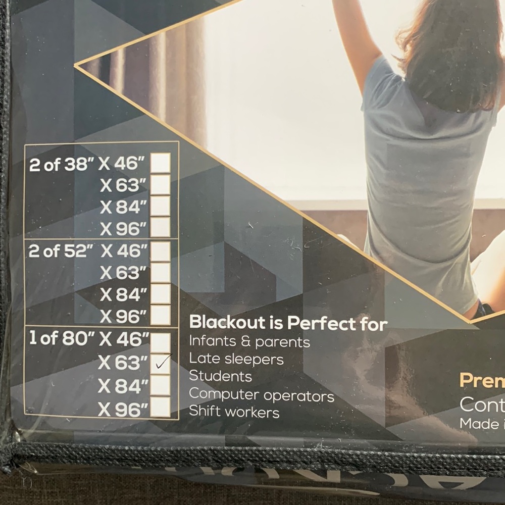 HB Blackout Curtains- Gray Slate, Size 80L X 63W, Set of 2.